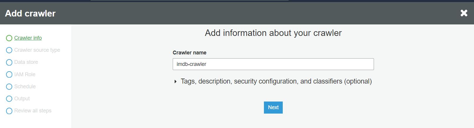 Crawler info